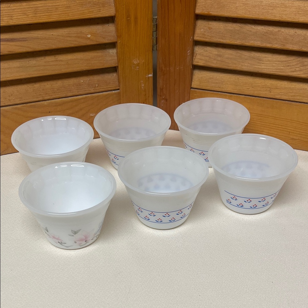 Vintage Dynaware & Indopal White Bowls with Floral Design